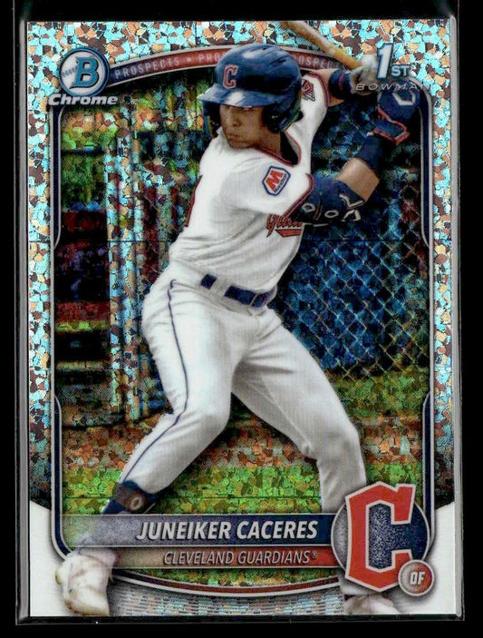 2025 Donruss Chrome #BCP-231 Juneiker Caceres Mini-Diamond Refractor