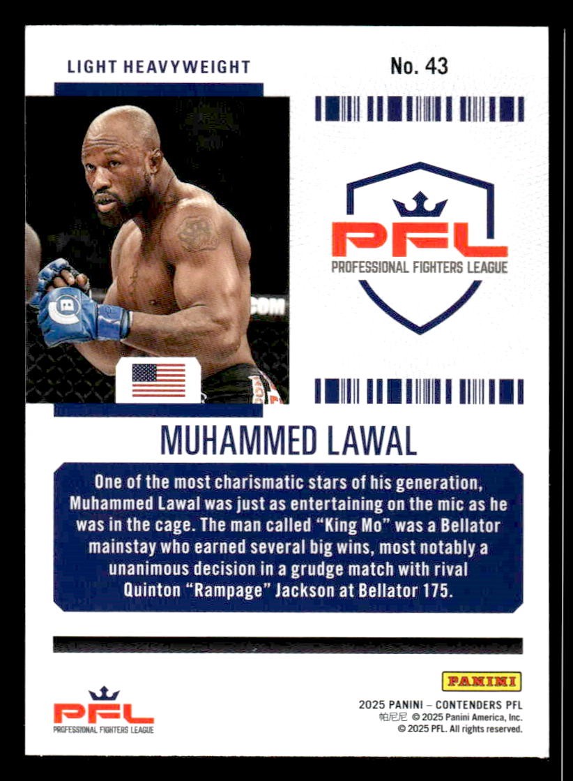 2025 Panini Contenders PFL #43 Muhammed Lawal Season Ticket Silver