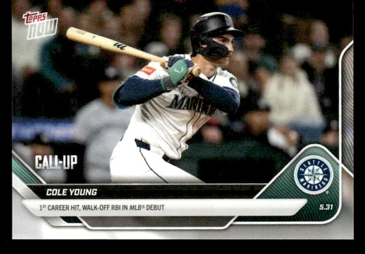 2025 Topps Now #243 Cole Young 1st Career Hit - Walk Off RBI