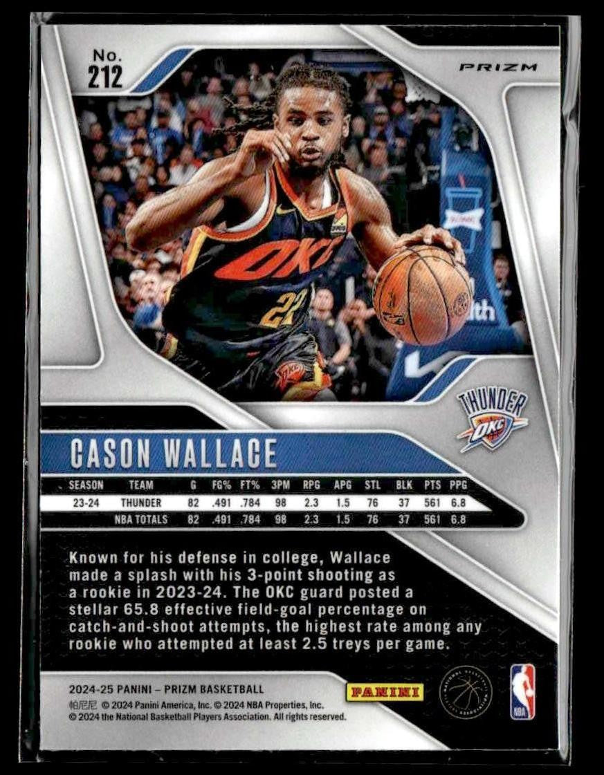2024-25 Panini Prizm #212 Cason Wallace Prizms Fast Break
