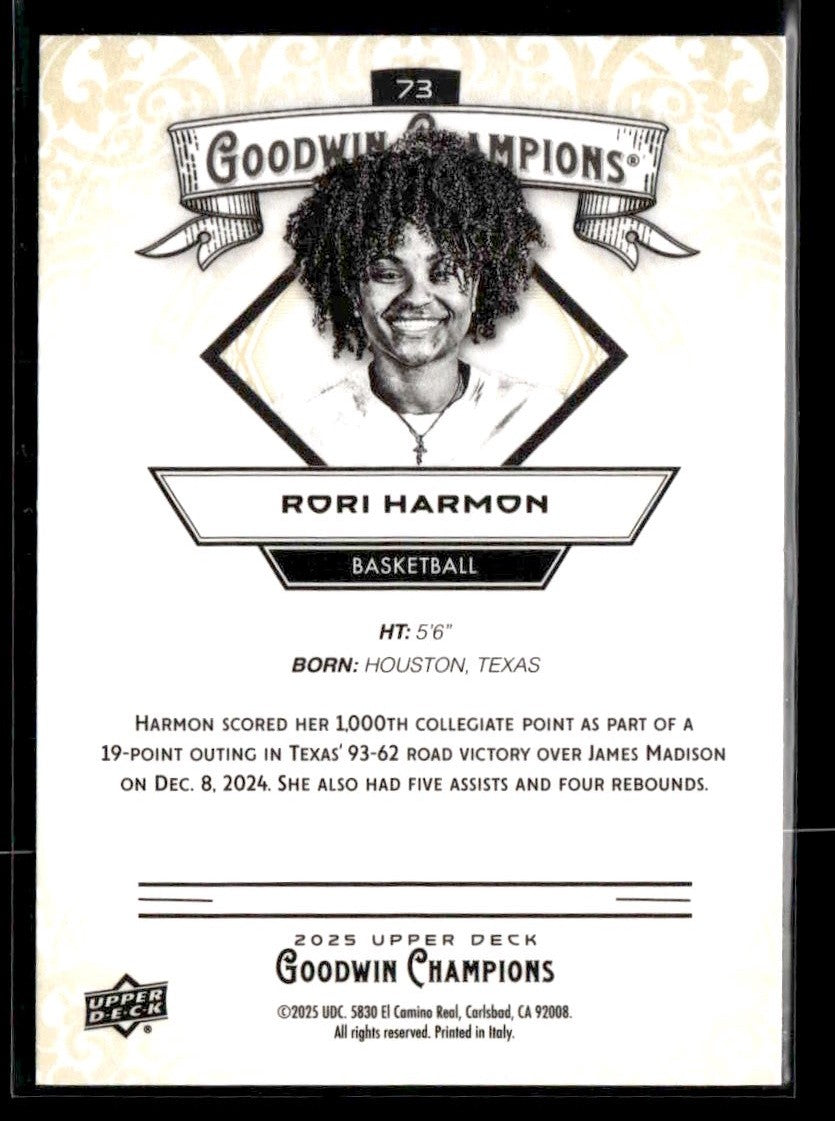 2025 Upper Deck Goodwin Champions #73 Rori Harmon