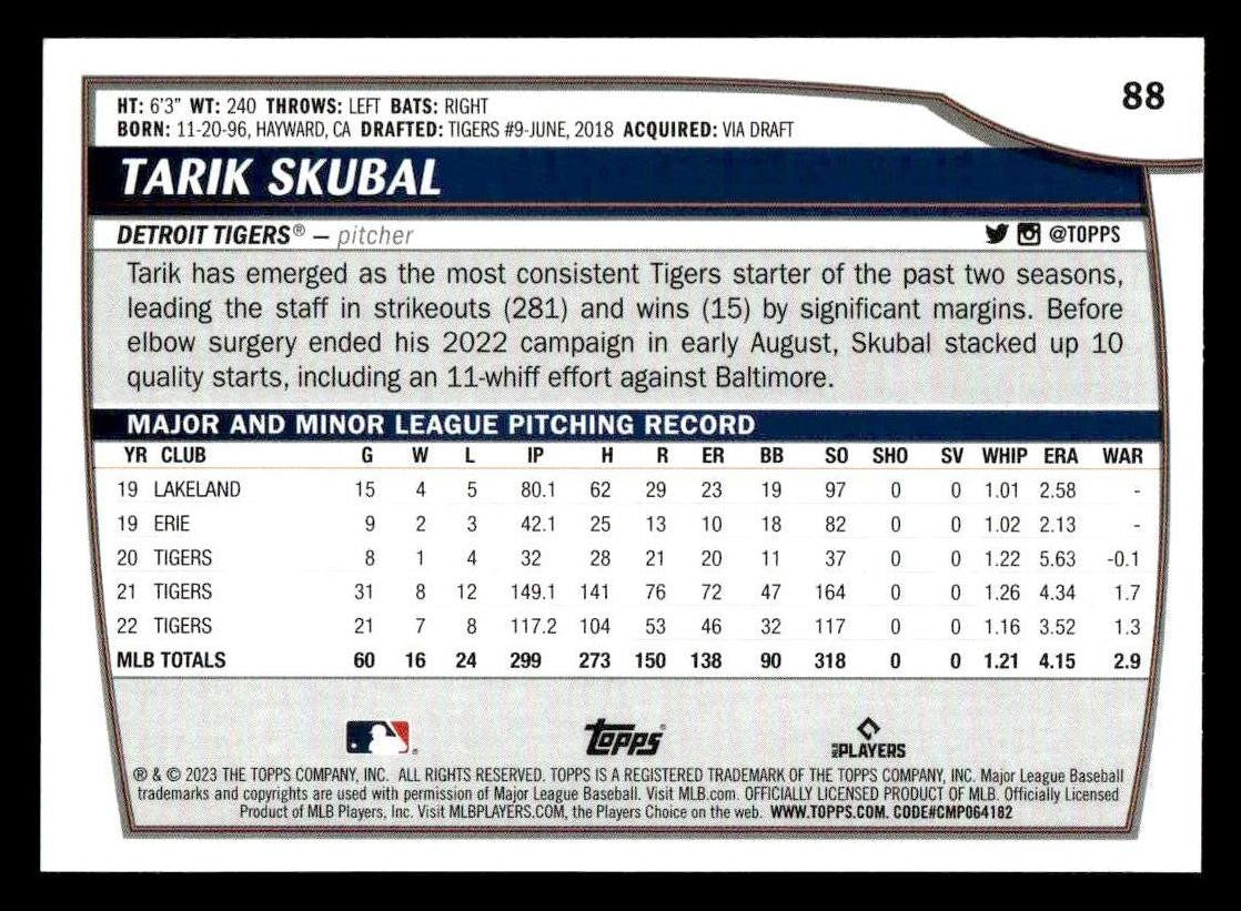 2023 Topps Big League #88 Tarik Skubal