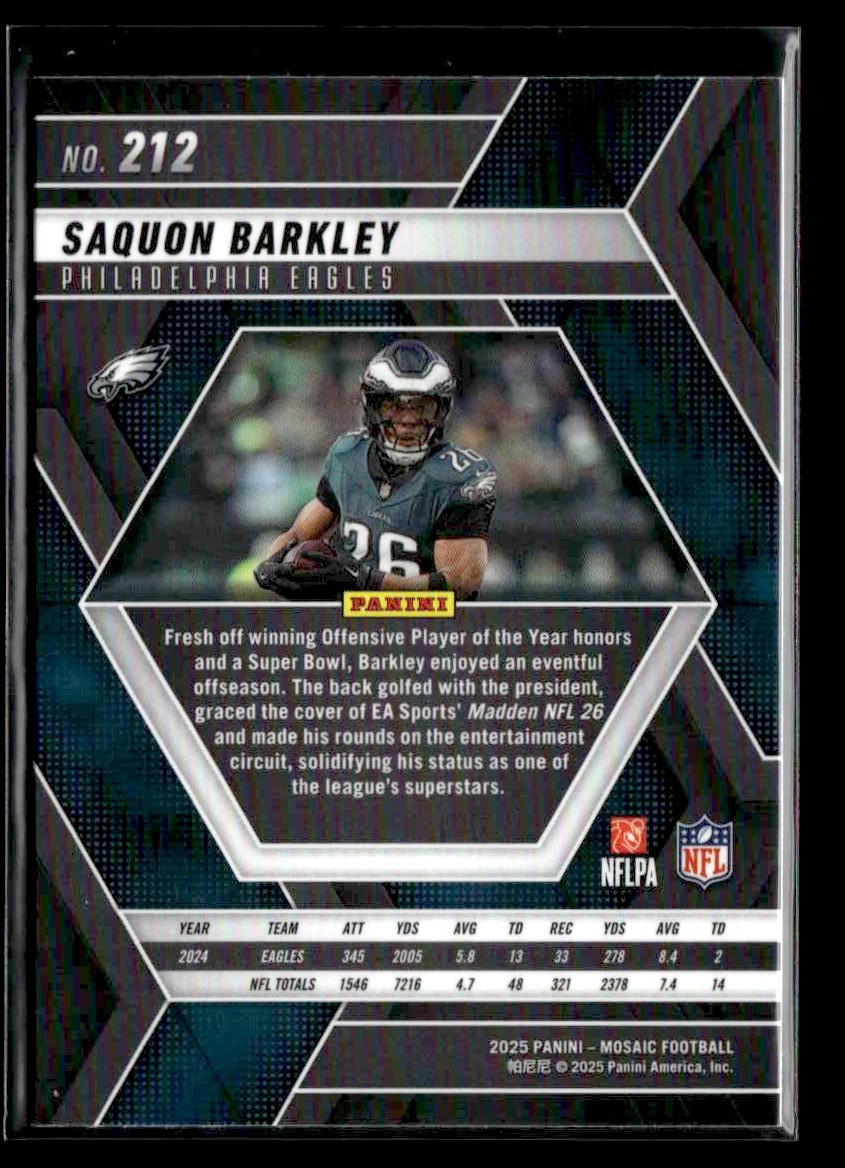 2025 Panini Mosaic #212 Saquon Barkley