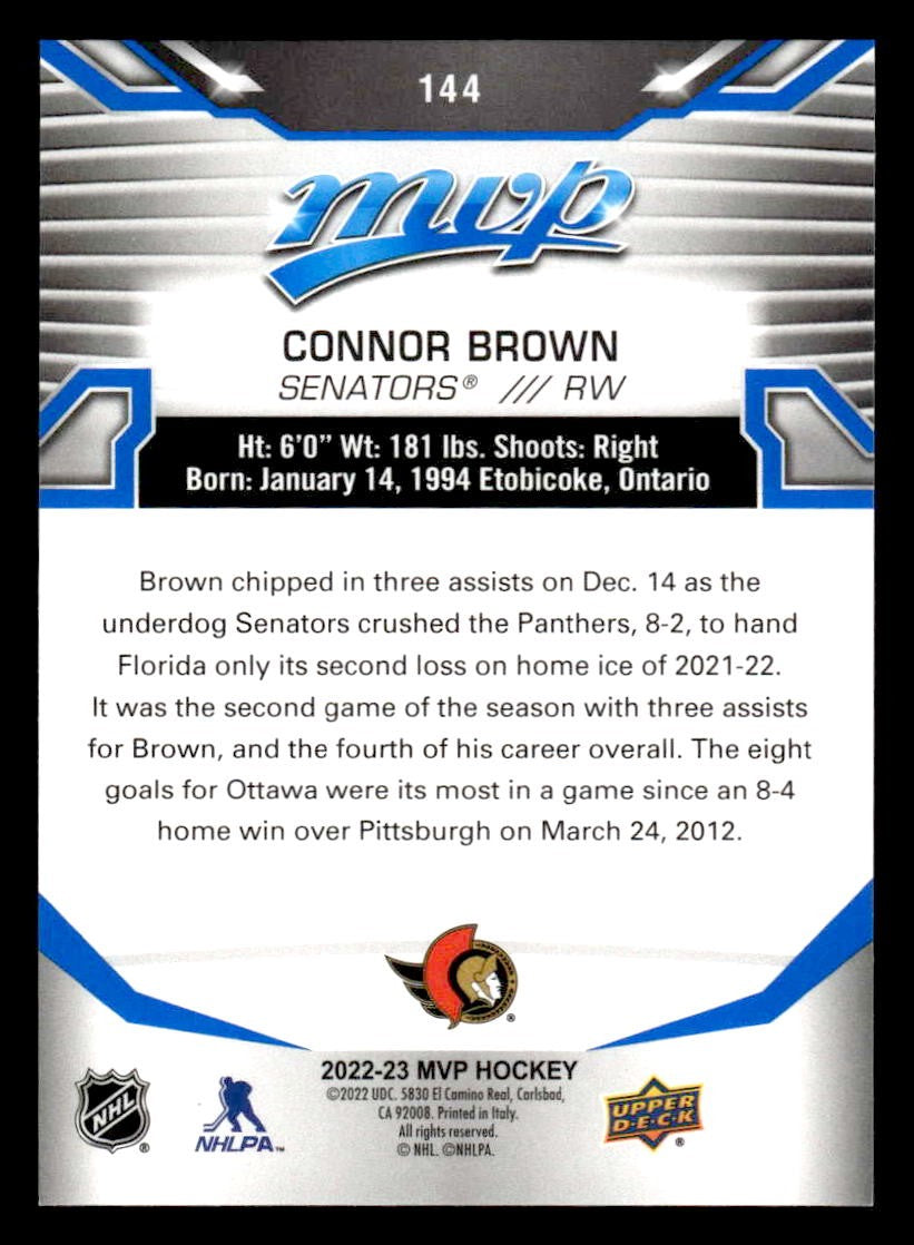 2022-23 Upper Deck MVP #144 Connor Brown Blue Script