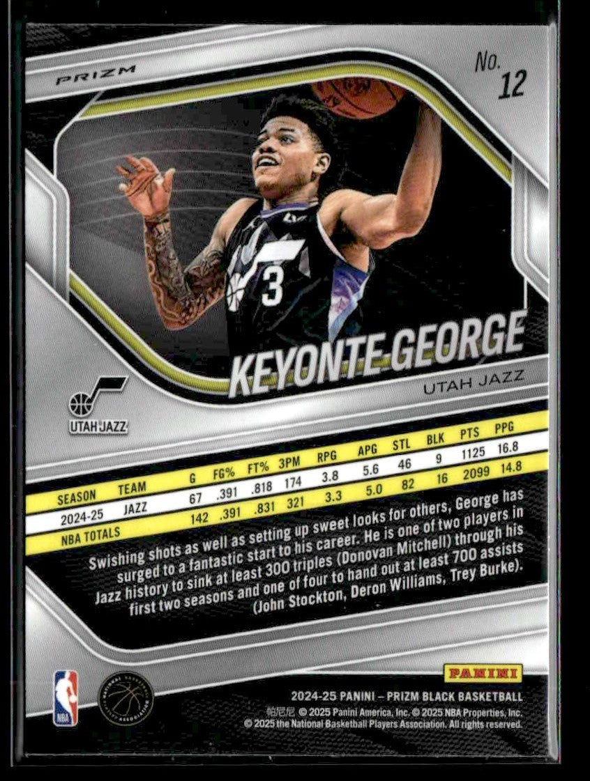 2024-25 Panini Prizm Black #12 Keyonte George Ruby Wave