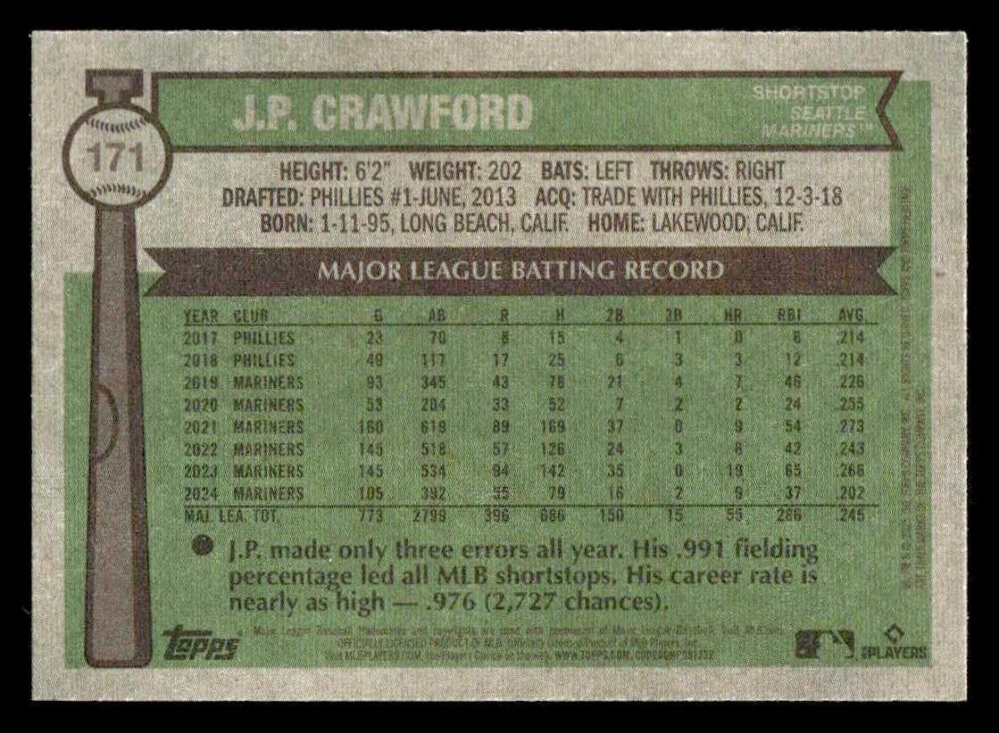 2025 Topps Heritage #171 J.P. Crawford