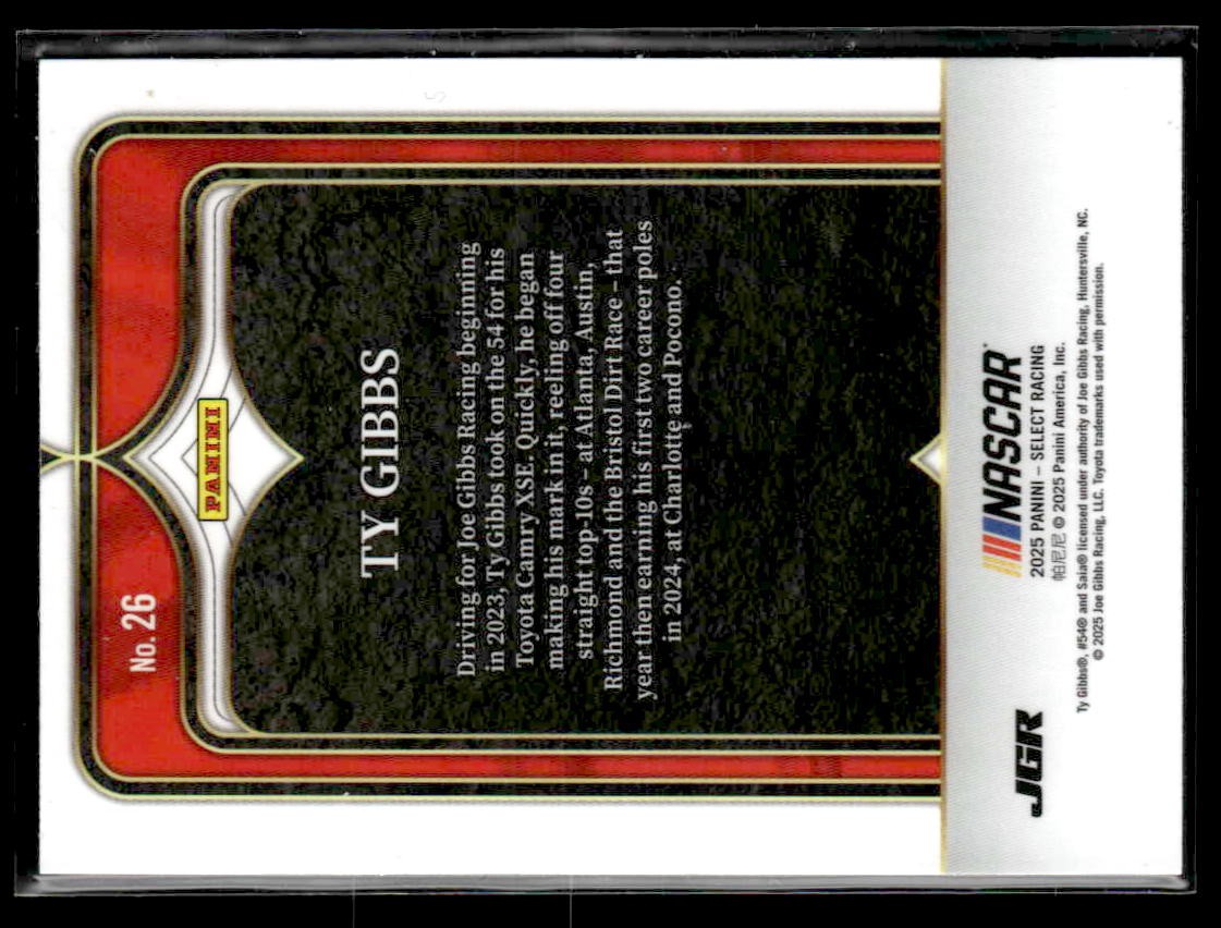 2025 Panini Select #26 Ty Gibbs Select Numbers