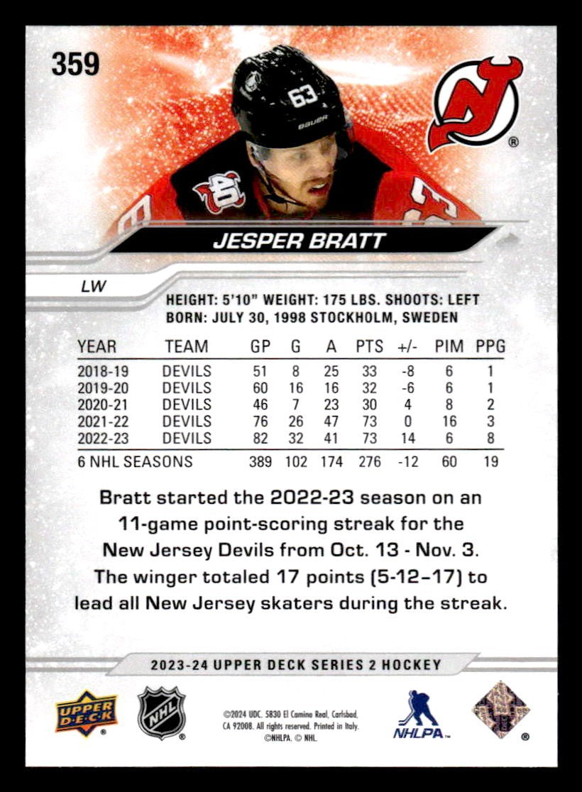 2023-24 Upper Deck #359 Jesper Bratt