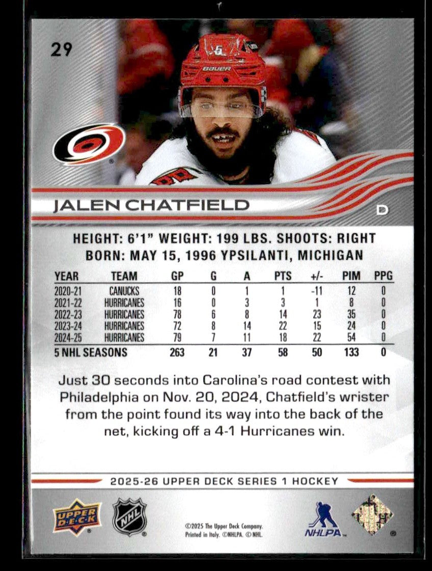 2025-26 Upper Deck #29 Jalen Chatfield