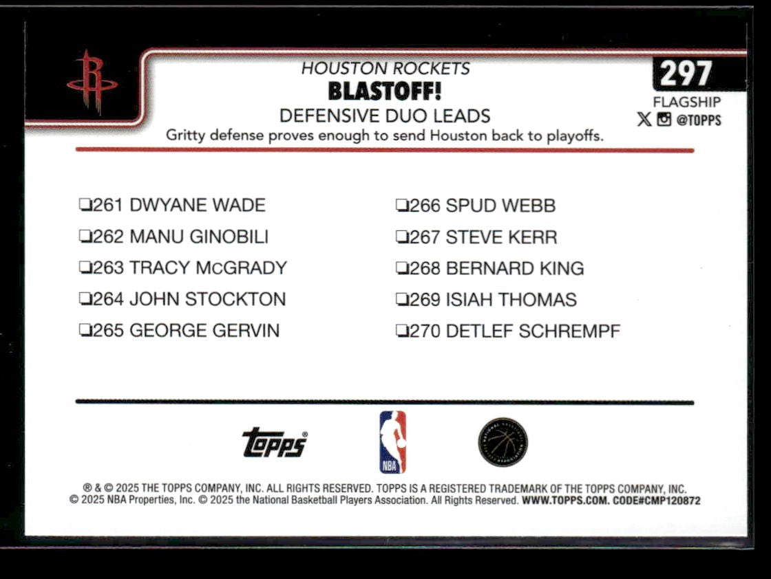 2025-26 Topps #297 Blastoff!: Defensive Duo Leads