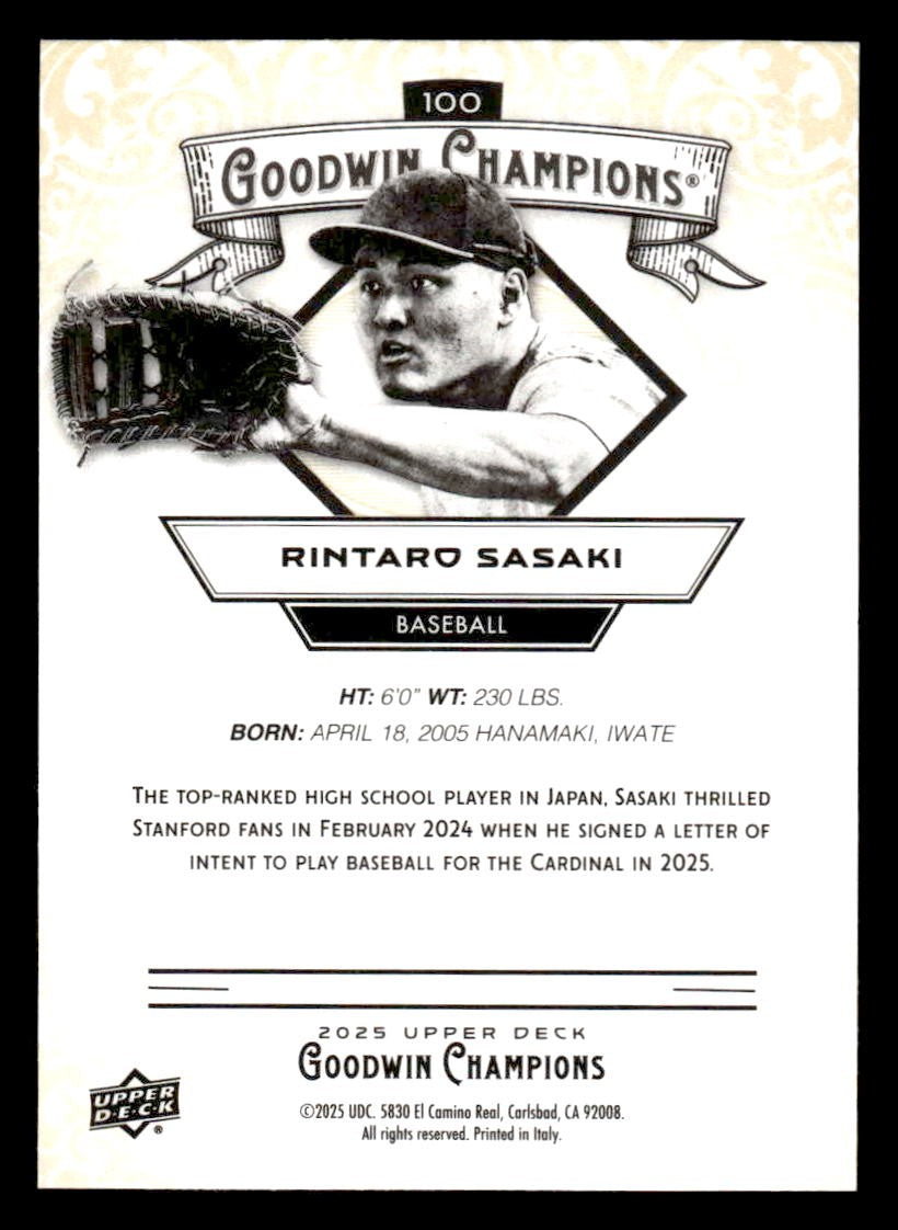 2025 Upper Deck Goodwin Champions #100 Rintaro Sasaki