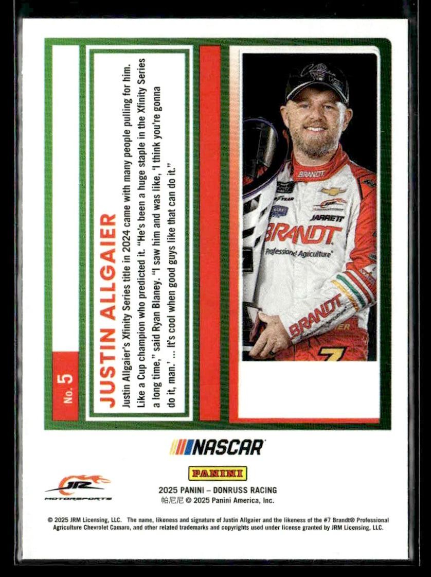 2025 Donruss #5 Justin Allgaier