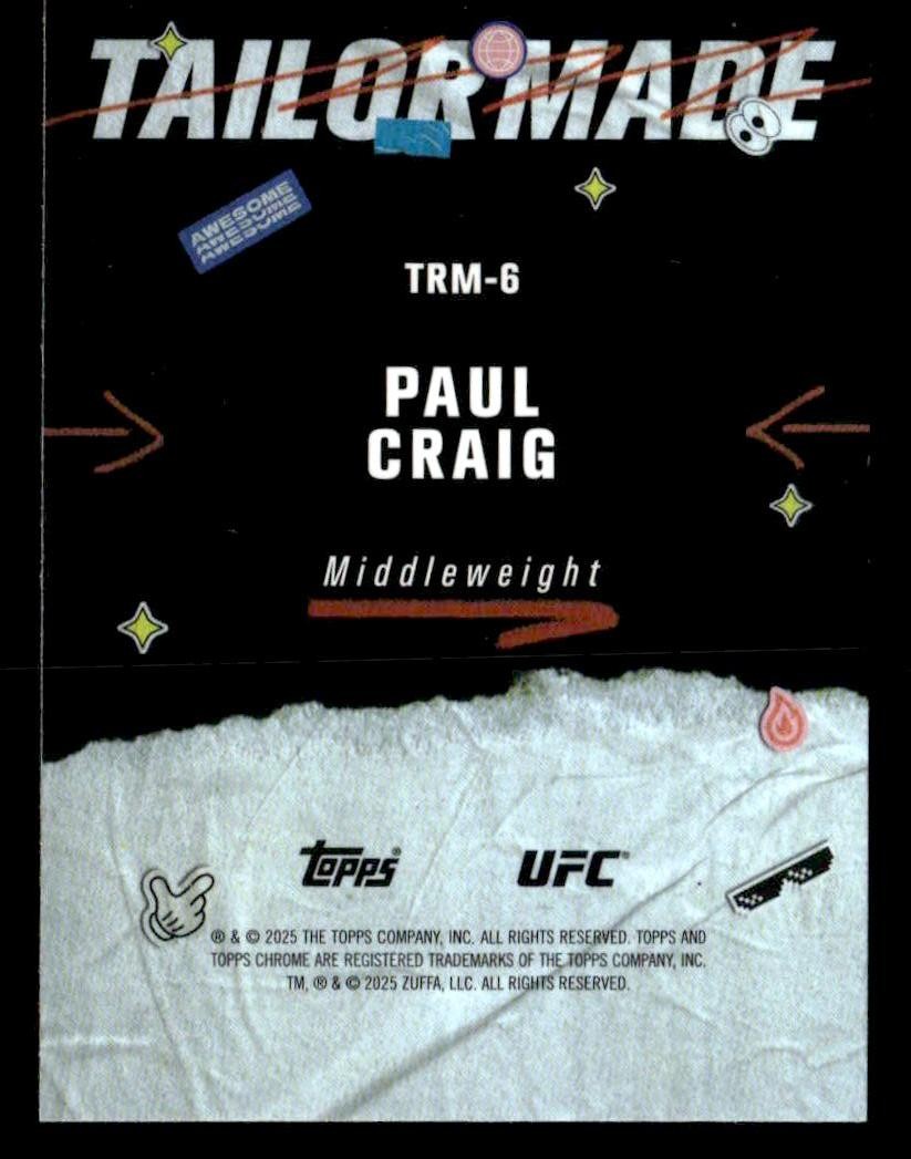 2025 Topps Chrome UFC #TRM-6 Paul Craig Tailor Made
