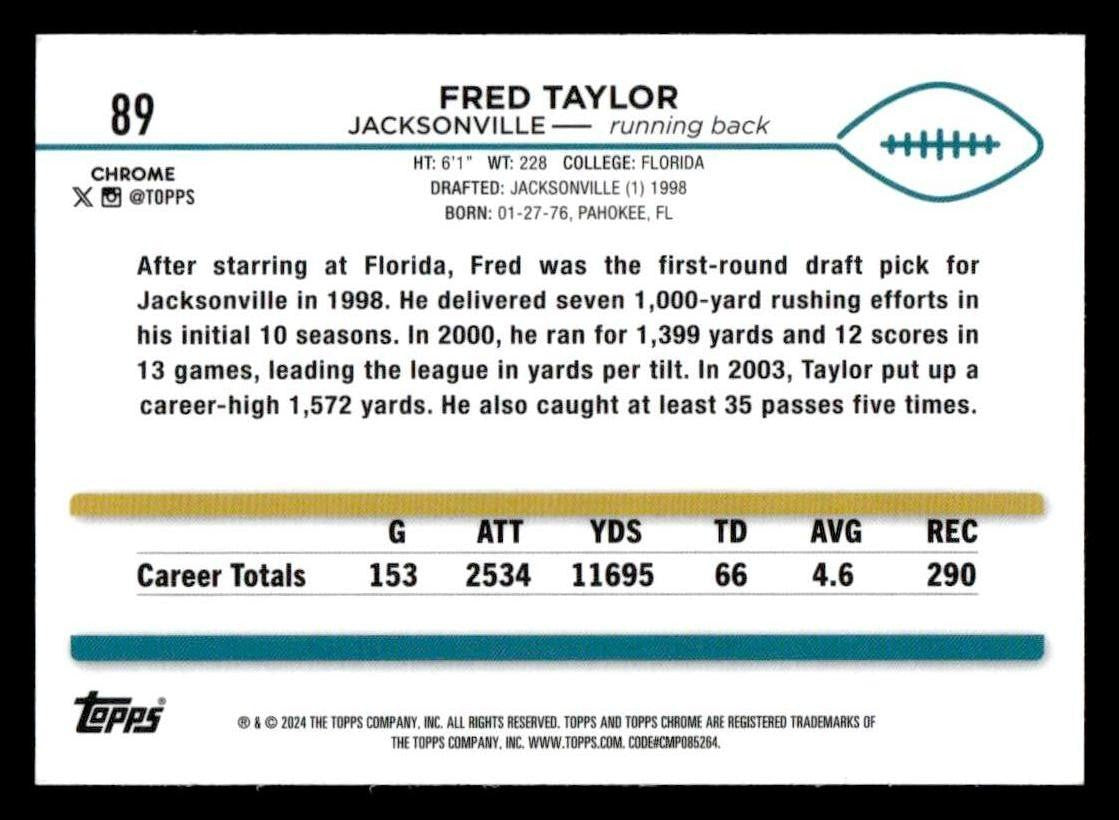 2024 Topps Chrome #89 Fred Taylor