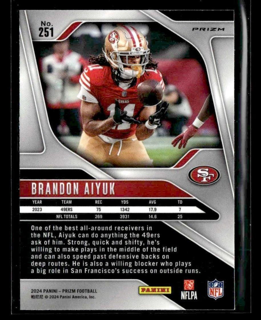 2024 Panini Prizm #251 Brandon Aiyuk Green Wave