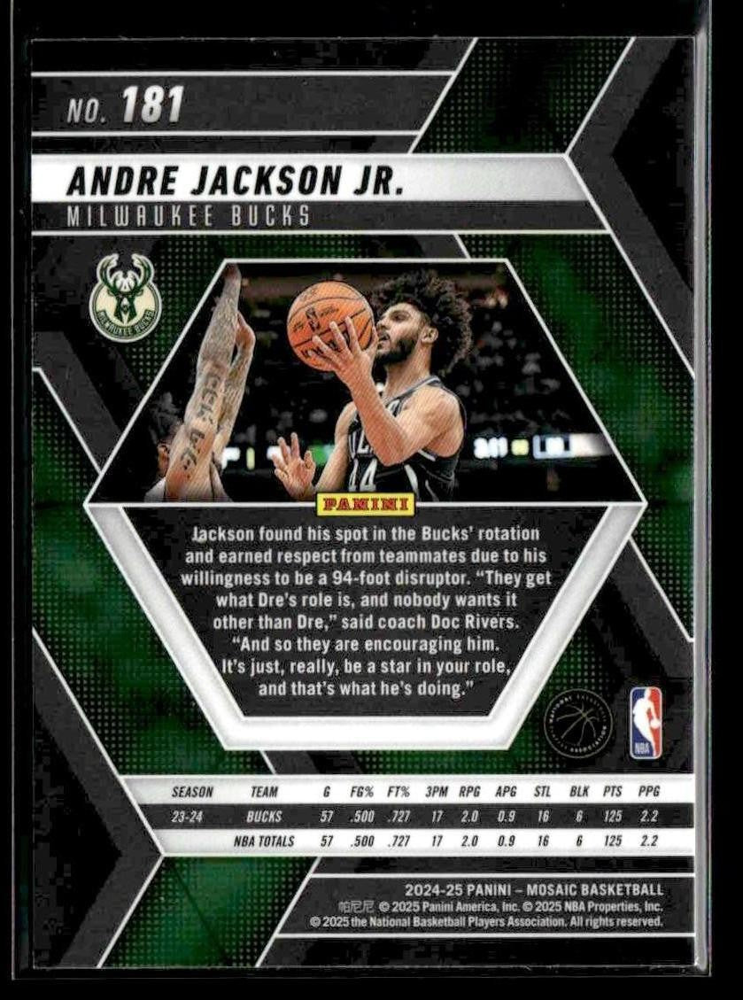2024-25 Panini Mosaic #181 Andre Jackson Jr.