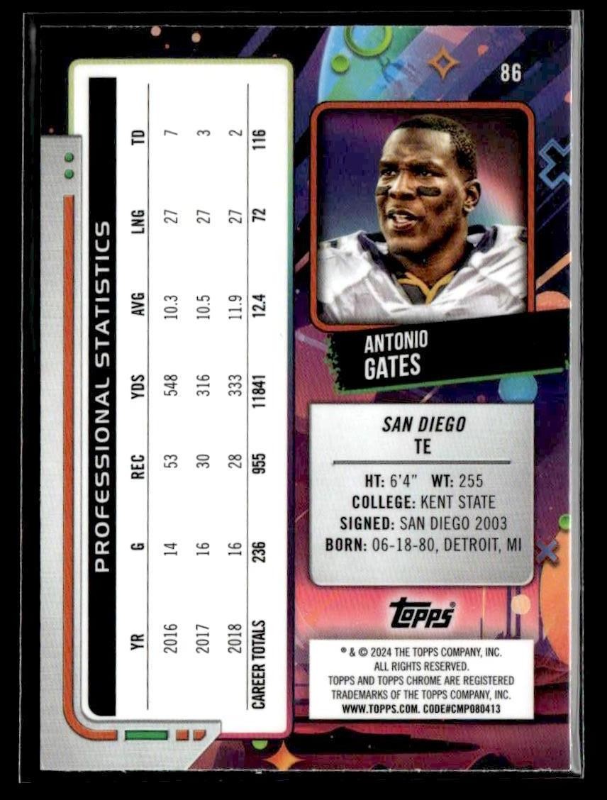 2024 Topps Chrome Cosmic #86 Antonio Gates