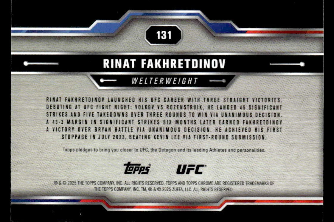 2025 Topps Chrome UFC #131 Rinat Fakhretdinov