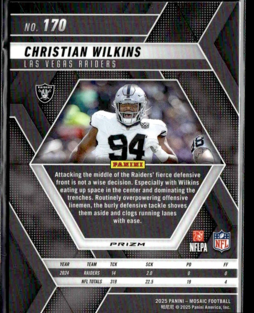 2025 Panini Mosaic #170 Christian Wilkins Silver