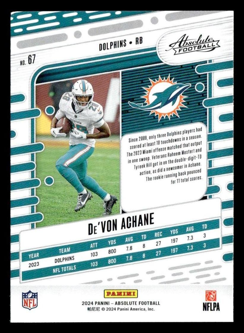 2024 Panini Absolute #67 De'Von Achane Retail