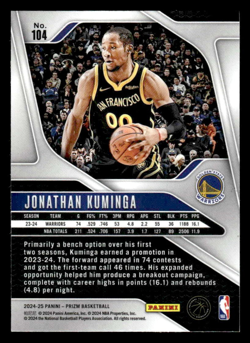 2024-25 Panini Prizm #104 Jonathan Kuminga