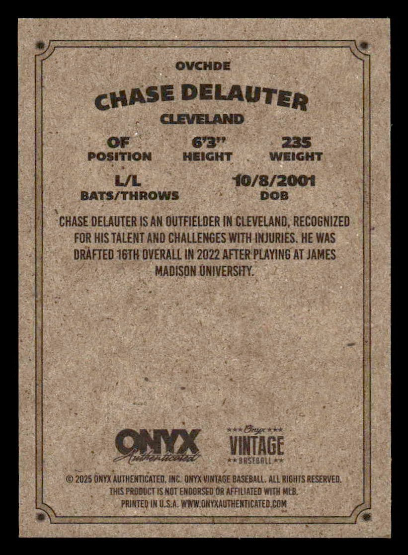 2025 Onyx Vintage #OVCHDE Chase Delauter