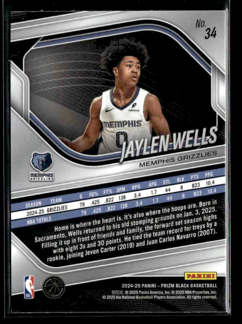 2024-25 Panini Prizm Black #34 Jaylen Wells