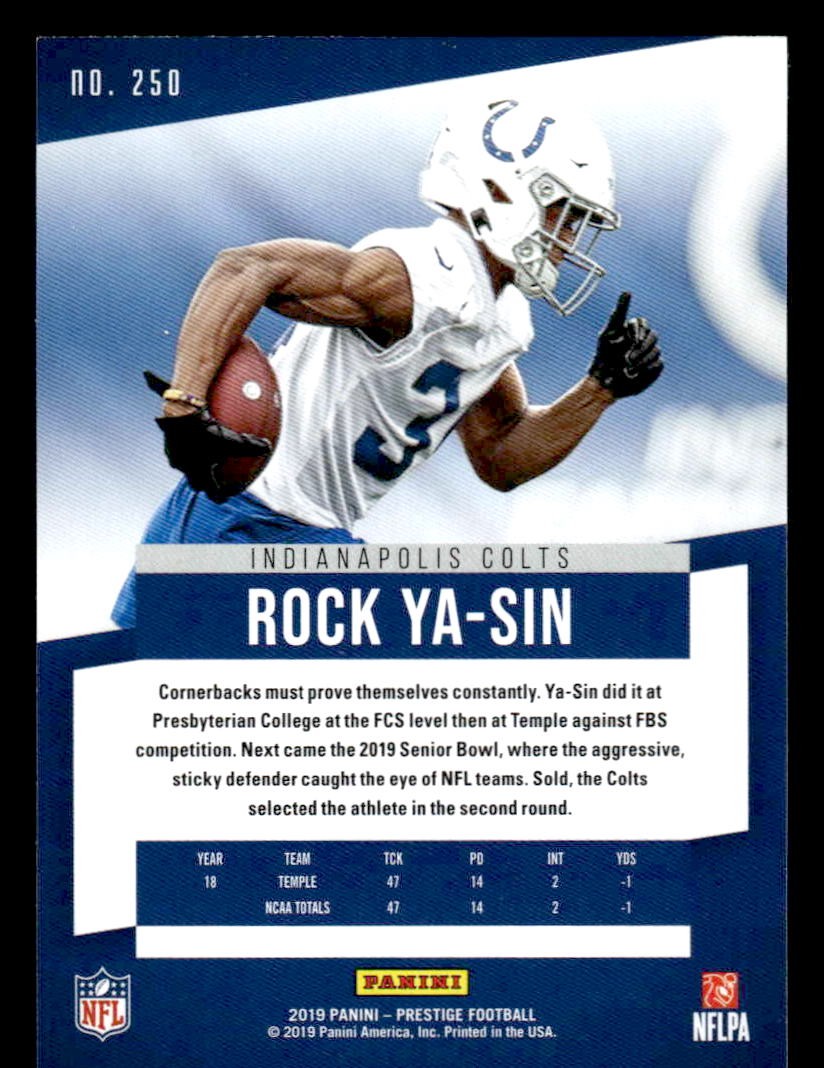 2019 Panini Prestige #250 Rock Ya-Sin Xtra Points Green