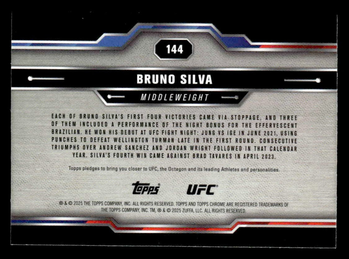 2025 Topps Chrome Sapphire Edition UFC #144 Bruno Silva