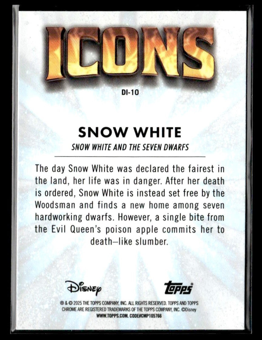 π Snow White β 2025 Topps Chrome Disney Disney Icons #DI-10 π