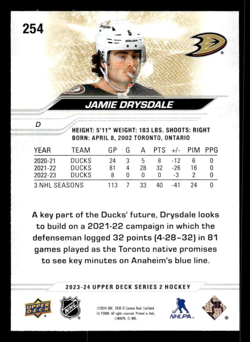 2023-24 Upper Deck #254 Jamie Drysdale
