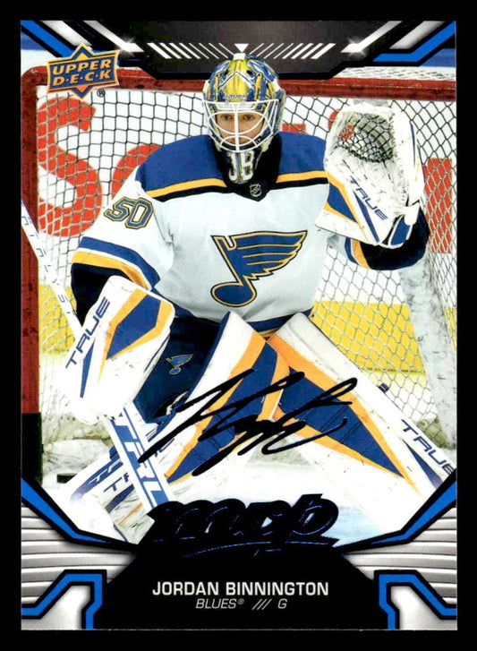 2022-23 Upper Deck MVP #35 Jordan Binnington Blue Script