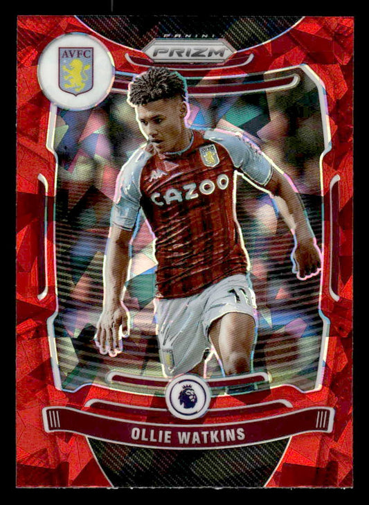 2021-22 Panini Prizm Premier League #135 Ollie Watkins Prizms Red Ice