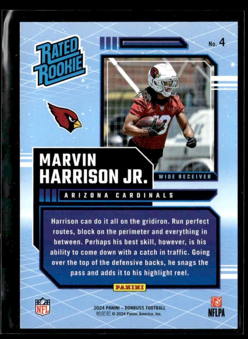 2024 Donruss #4 Marvin Harrison Jr. Rated Rookies Retro