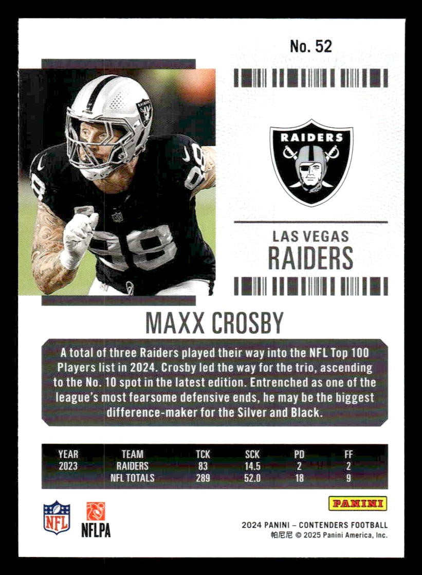 2024 Panini Contenders Football Mojo #52 Maxx Crosby