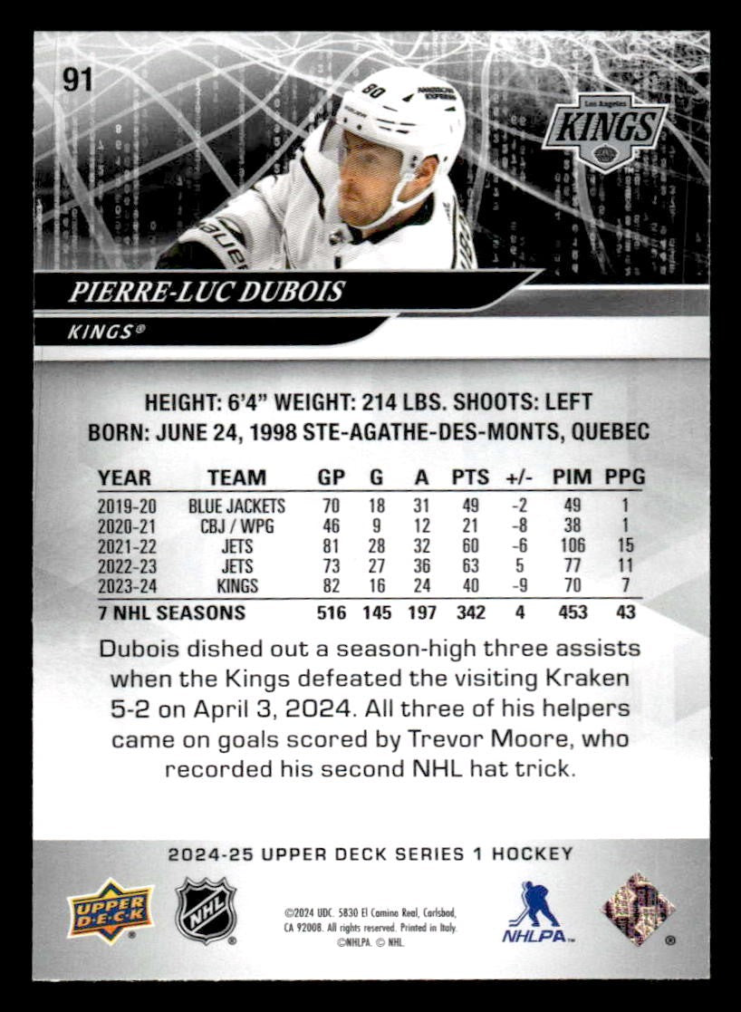 2024-25 Upper Deck #91 Pierre-Luc Dubois