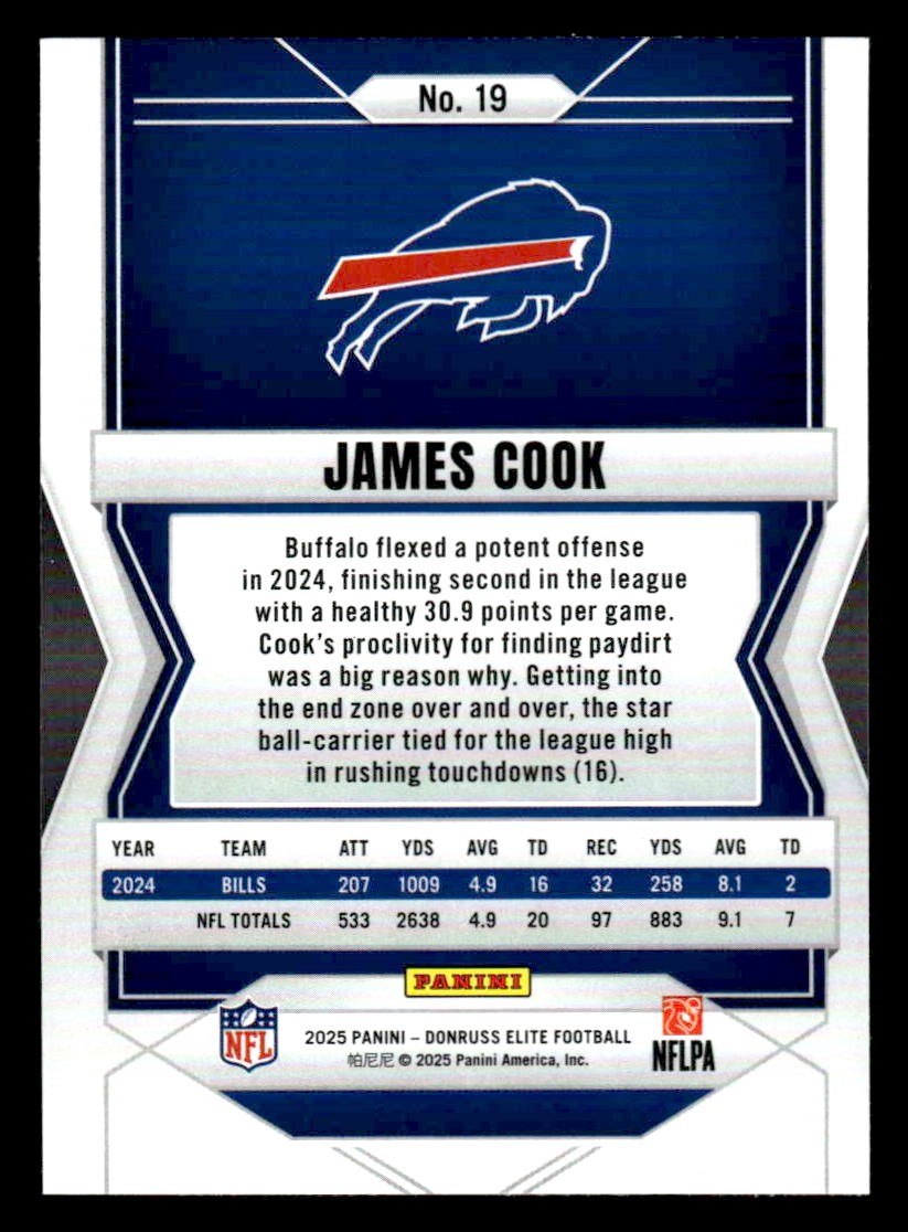 2025 Donruss Elite #19 James Cook