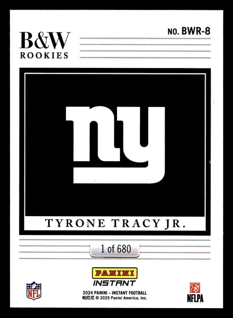 2024 Panini Instant NFL Black & White Rookies #BWR-8 Tyrone Tracy Jr.