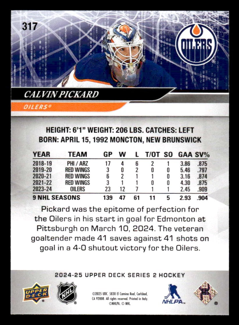 2024-25 Upper Deck #317 Calvin Pickard