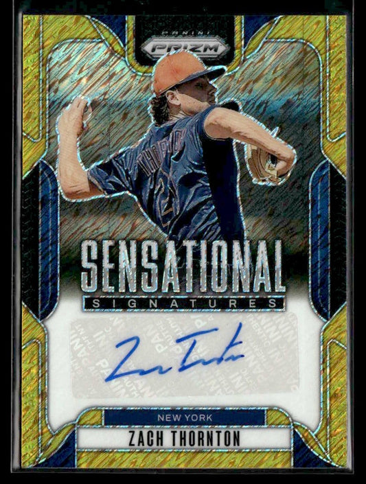 2025 Panini Prizm #SS-ZT Zach Thornton Sensational Sigs - Gold Shimmer FOTL #3/4