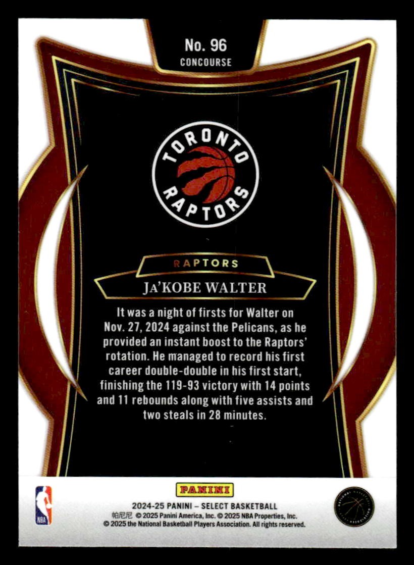 2024-25 Panini Select #96 Ja'Kobe Walter