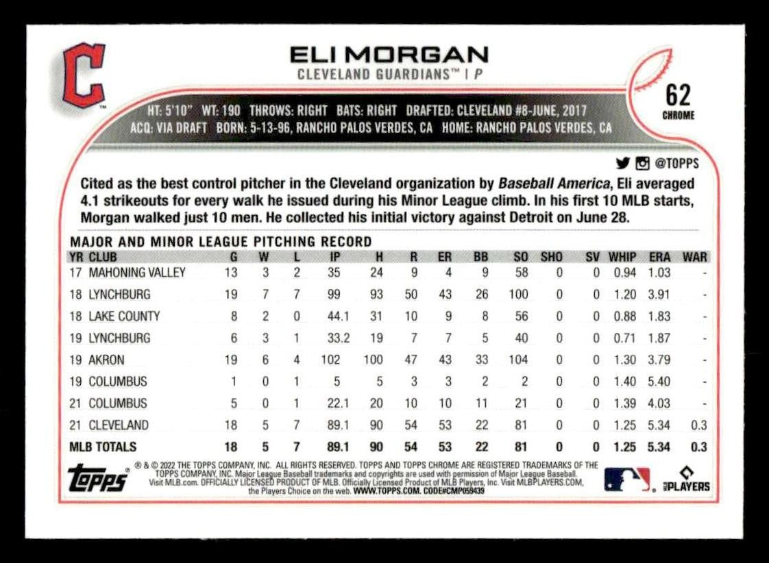 2022 Topps Chrome Sonic #62 Eli Morgan