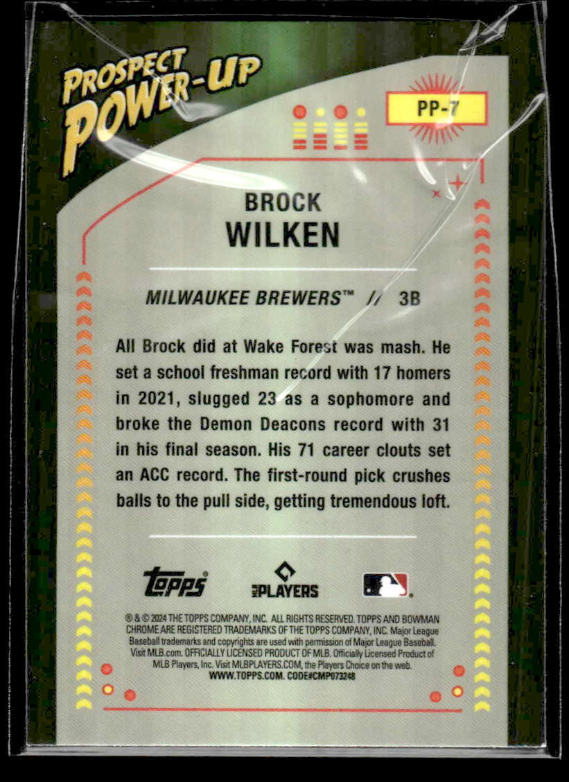 2024 Bowman #PP-7 Brock Wilken Prospect Power-Up