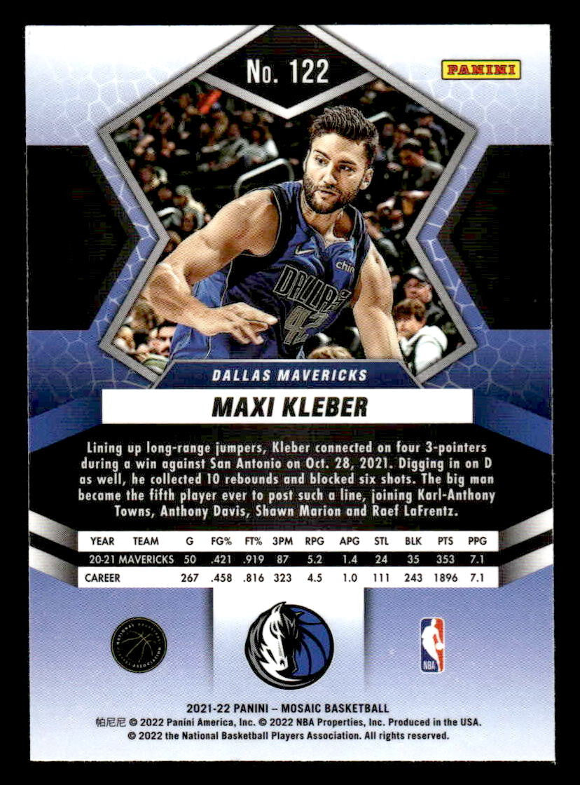 2021-22 Panini Mosaic #122 Maxi Kleber