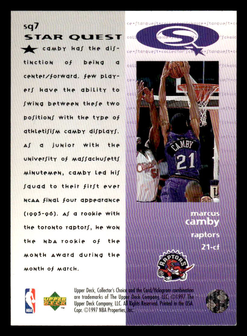1997-98 Collector's Choice #SQ7 Marcus Camby StarQuest
