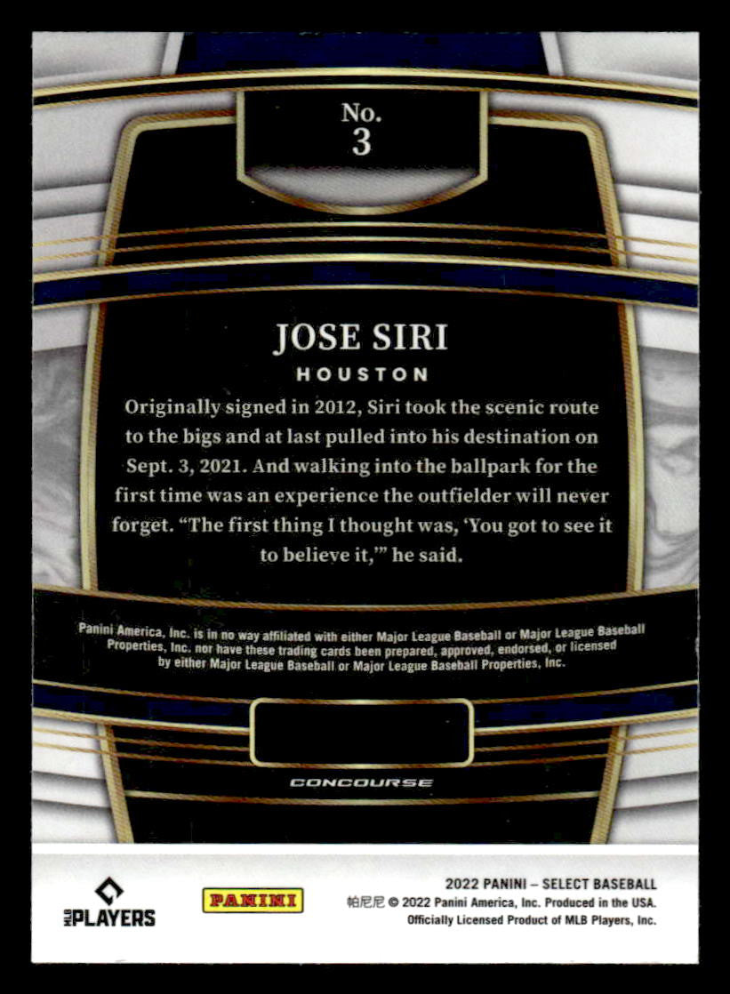 2022 Panini Select #3 Jose Siri