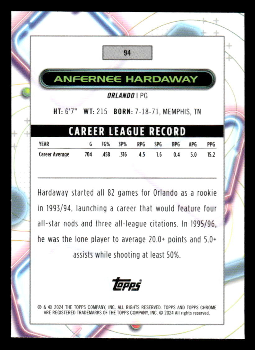 2023-24 Topps Chrome Cosmic #94 Anfernee Hardaway