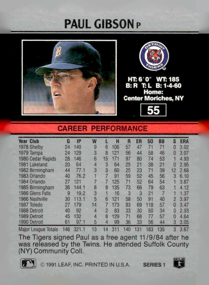 1991 Leaf #55 Paul Gibson
