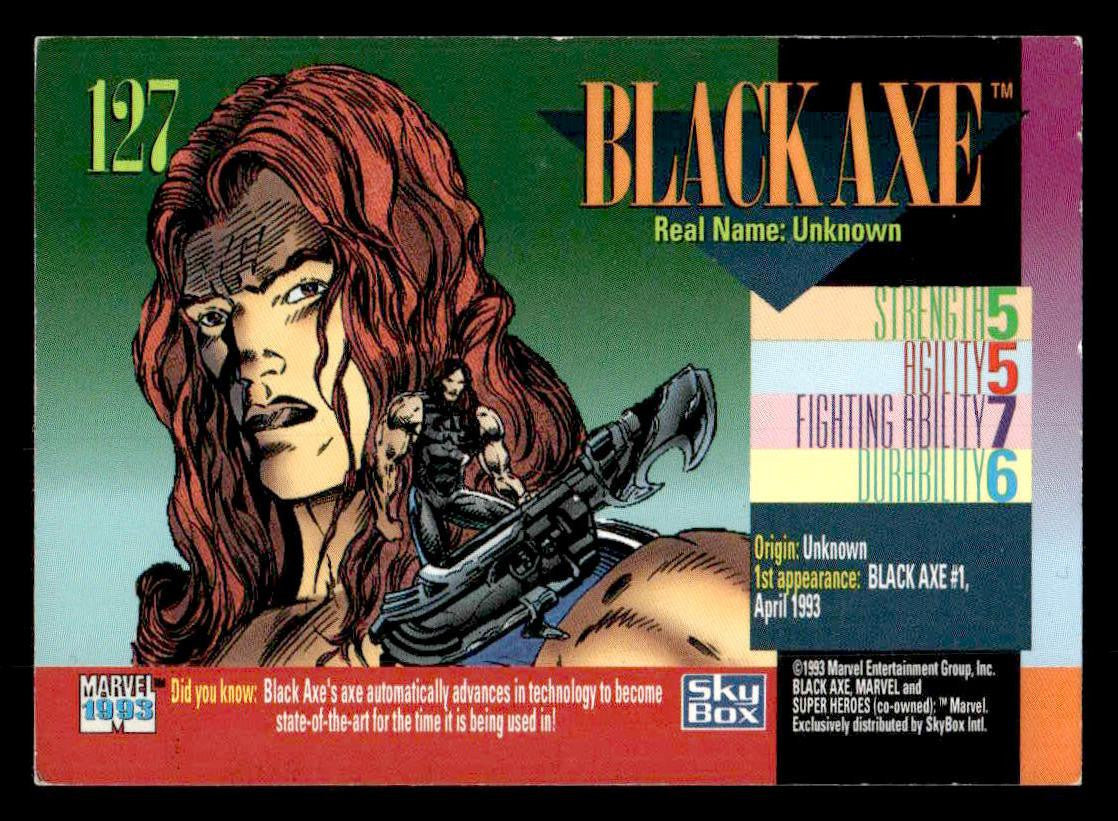 1993 SkyBox Marvel Universe #127 Black Axe