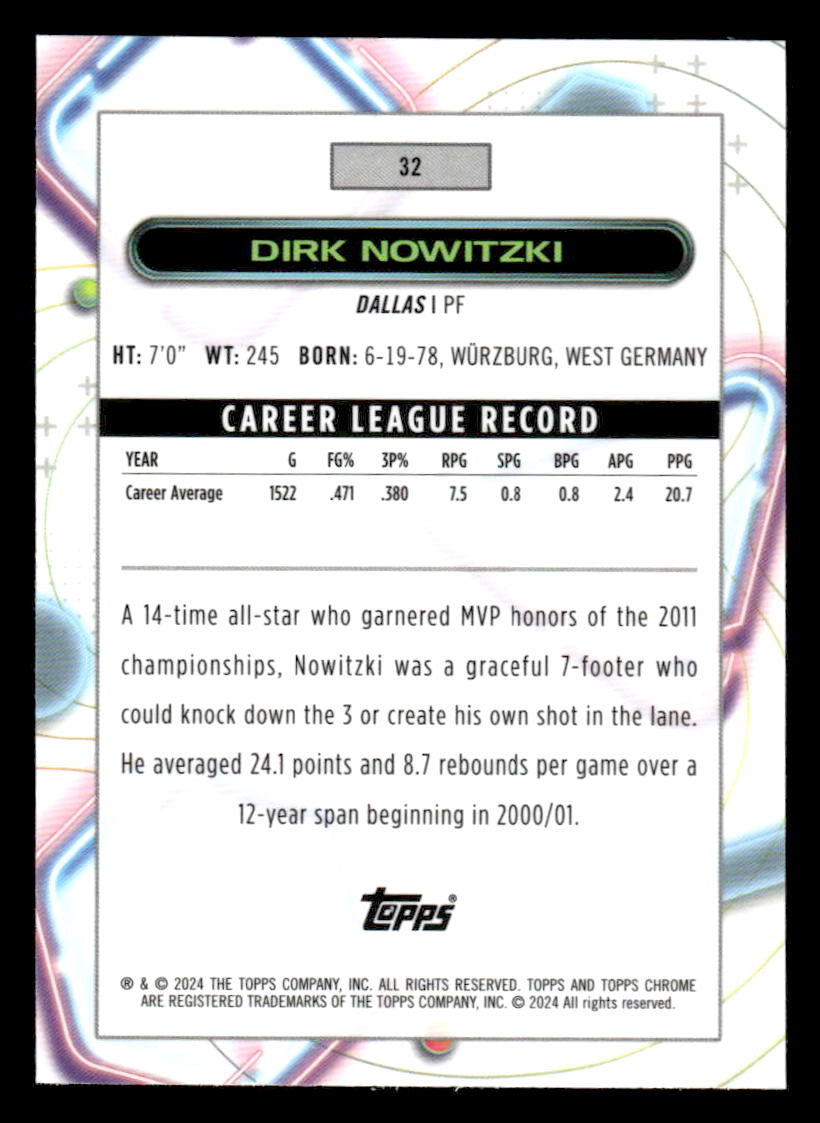 2023-24 Topps Chrome Cosmic #32 Dirk Nowitzki
